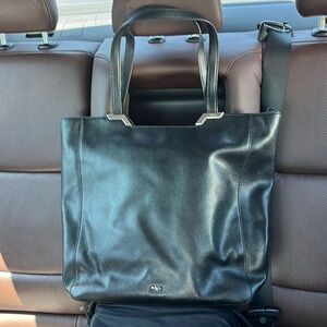 Ralph Lauren Black leather Tote bag tall and spacious